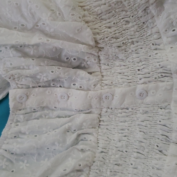 NWT Lulu's Eyelet Tie-Back Tiered Mini Dress - Picture 5 of 9